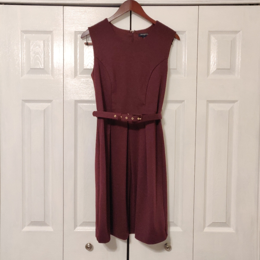 Burgundy Banana Republic Dress with Belt